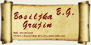 Bosiljka Grujin vizit kartica